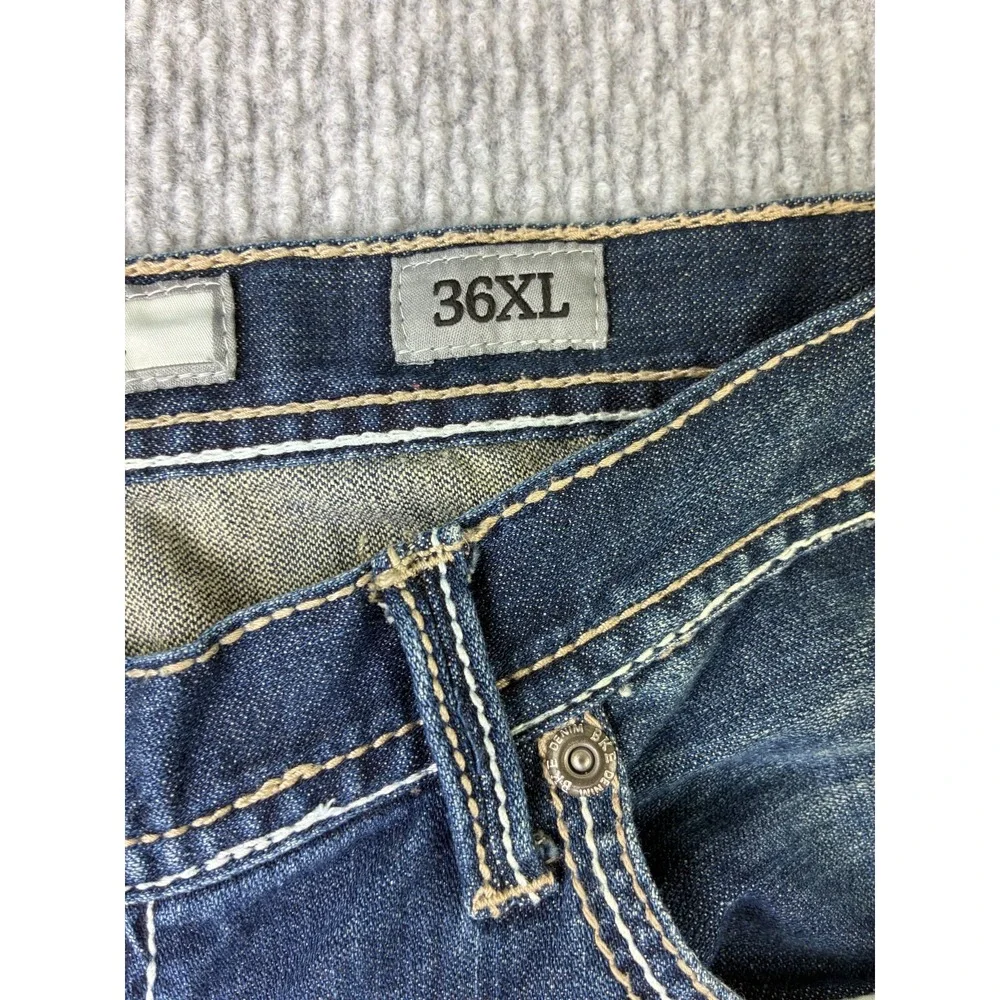 BKE Tyler Jeans Mens 36XL 36x33 Dark Wash Straight Leg Thick Stitch ABM4293